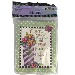 Mary Engelbreit 8 Note Cards Envelopes Plant A Seed Of Friendship 2005 Colorbok